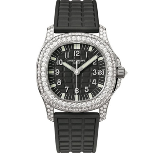 Patek Philippe 5069G-001 Aquanaut Ladies 35.2mm Embossed Black Arabic Diamond Bezel White Gold Diamond Set Composite Automatic BRAND NEW