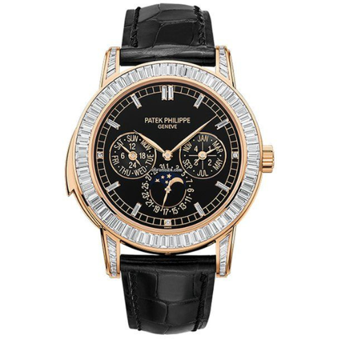 Patek Philippe 5073R-001 Grand Day-Date Annual Calendar Moon Phase 42mm Black Index Rose Gold Diamond Set Automatic BRAND NEW