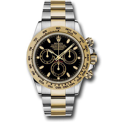 Rolex Yellow Rolesor Cosmograph Daytona 40 Watch - Black Index Dial - 116503 bki