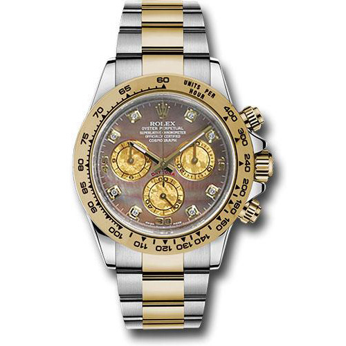 Rolex Yellow Rolesor Cosmograph Daytona 40 Watch - Dark Mother-Of-Pearl Gold Crystal Subdials Dial - 116503 bkmd