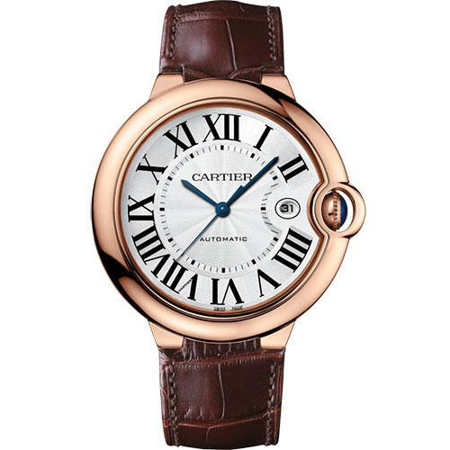 Cartier Ballon Bleu de Cartier Watch - 42.1 mm Pink Gold Case - Brown Alligator Strap - WGBB0017