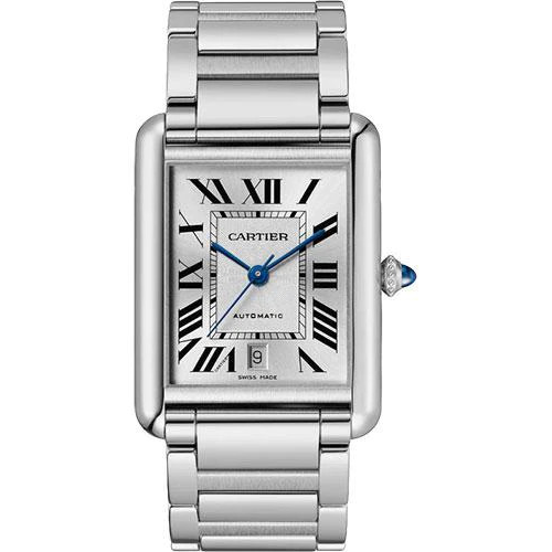 Cartier Tank Must Watch - 41 mm x 31 mm Steel Case - Silvered Dial - Bracelet - WSTA0053