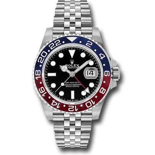 Rolex Steel GMT-Master II 40 Watch - Blue And Red Pepsi Bezel - Black Dial - Jubilee Bracelet - 126710BLRO j