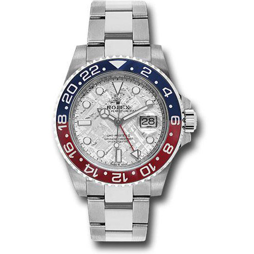 Rolex White Gold GMT-Master II 40 Watch - Blue and Red Pepsi Bezel - Meteorite Dial - Oyster Bracelet - 126719BLRO mt