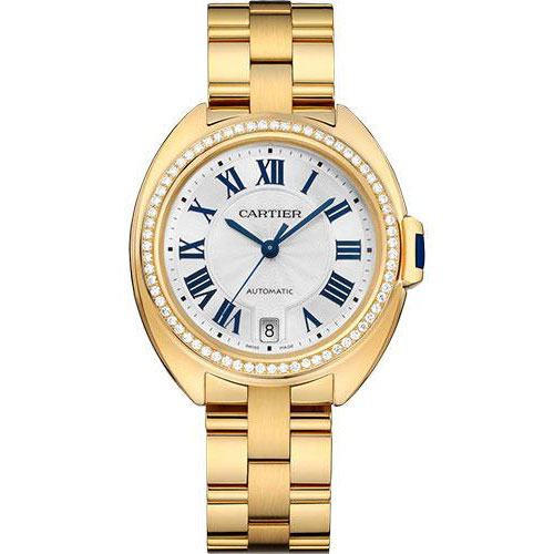 Cartier Cle de Cartier Watch - 35 mm Yellow Gold Diamond Case - Effect Dial - WJCL0023