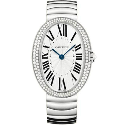 Cartier Baignoire Watch - Large White Gold Diamond Case - Gold Bracelet - WB520010
