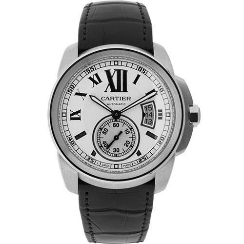Cartier Calibre de Cartier Watch - 42 mm Steel Case - Snailed Dial - Alligator Strap - W7100037