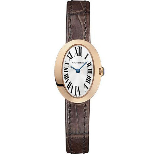 Cartier Baignoire Watch - 25.30 mm Pink Gold Case - Brown Alligator Strap - W8000017