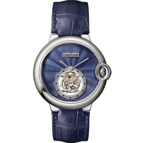 Cartier Ballon Bleu De Cartier Watch - 39 mm White Gold Case - Blue Dial - Dark Blue Alligator Strap - W6920105