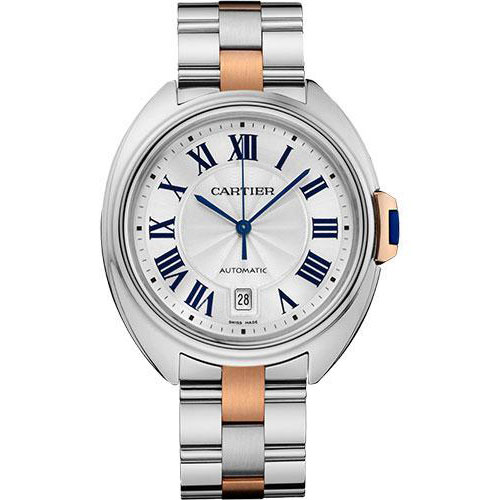 Cartier Cle De Cartier Watch - 40 mm Steel Case - Silvered Dial - Steel And Pink Gold Bracelet - W2CL0002