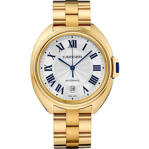 Cartier Cle De Cartier Watch - 40 mm Yellow Gold Case - Silvered Effect Dial - WGCL0003
