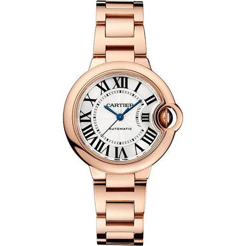 Cartier Ballon Bleu de Cartier Watch - 33 mm Rose Gold Case - Silvered Dial - Interchangeable Bracelet - WGBB0042