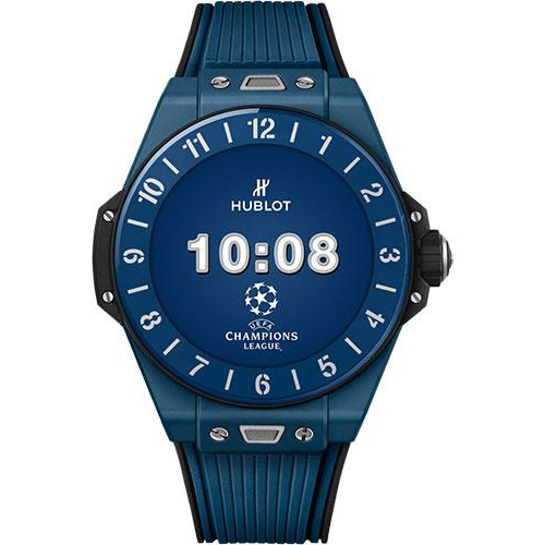 Hublot Big Bang e UEFA Champions League™ Watch - 42 mm - Digital Hublot Dial - Black and Blue Rubber Strap Limited Edition of 500-440.EX.1100.RX.UCL20