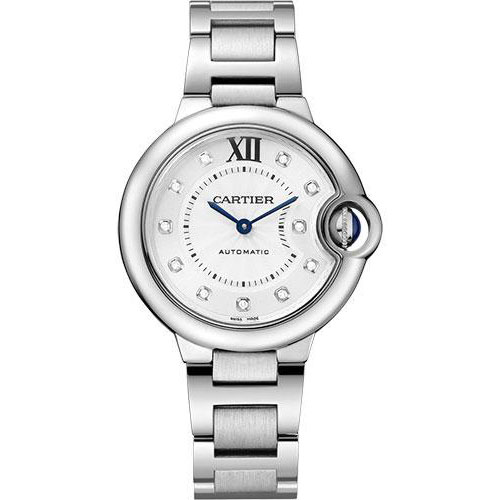 Cartier Ballon Bleu De Cartier Watch - 33 mm Steel Case - Diamond Dial - WE902074