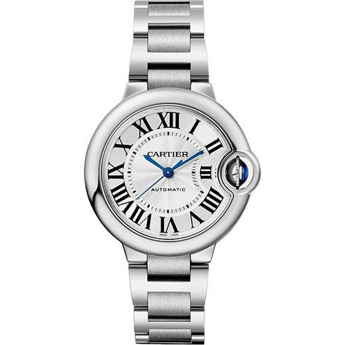 Cartier Ballon Bleu de Cartier Watch - 33 mm Steel Case - Silvered Dial - Interchangeable Bracelet - WSBB0044