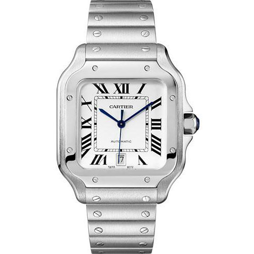 Cartier Santos de Cartier Watch - 39.8 mm Steel Case - Silvered Dial - WSSA0018