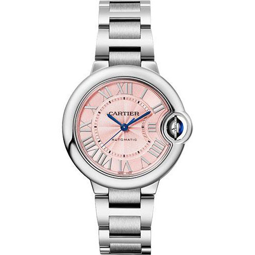 Cartier Ballon Bleu de Cartier Watch - 33 mm Steel Case - Pink Dial - Interchangeable Bracelet - WSBB0046