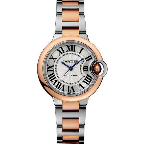 Cartier Ballon Bleu De Cartier Watch - 33 mm Steel Case - Pink Gold Bezel - W2BB0023