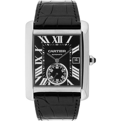Cartier Tank MC Watch - 34.3 mm Steel Case - Black Dial - Black Alligator Strap - W5330004