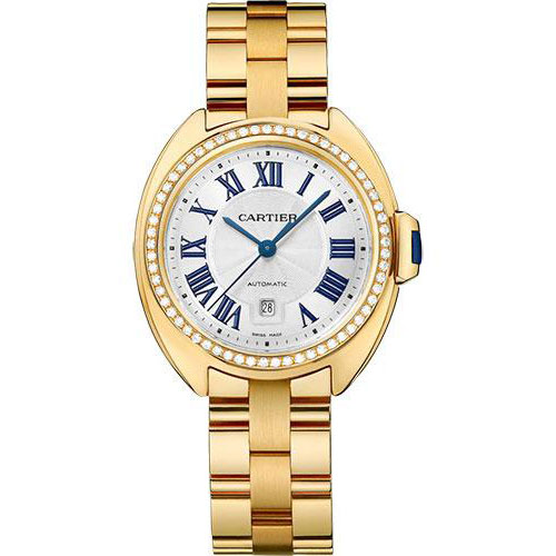 Cartier Cle de Cartier Watch - 31 mm Yellow Gold Diamond Case - Effect Dial - WJCL0004
