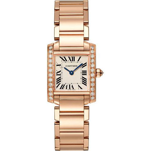 Cartier Tank Francaise Watch - 25 mm Pink Gold Diamond Case - WJTA0022