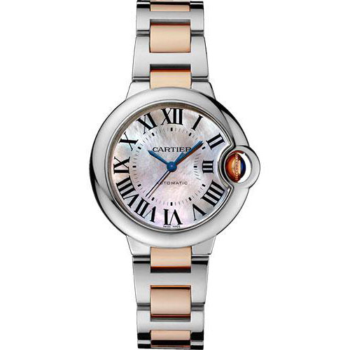 Cartier Ballon Bleu De Cartier Watch - 33 mm Pink Gold Case - Pink Mother-Of-Pearl Dial - Pink Gold And Steel Bracelet - W6920098