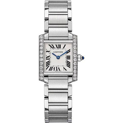 Cartier Tank Francaise Watch - 25.20 mm Steel Diamond Case - W4TA0008