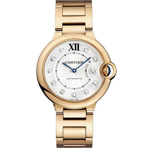 Cartier Ballon Bleu de Cartier Watch - Medium Pink Gold Case - Diamond Dial - WE902026