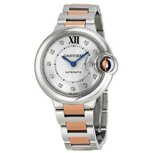 Cartier Ballon Bleu de Cartier Watch - 33 mm Steel Case - Pink Gold And Steel Bracelet - WE902061