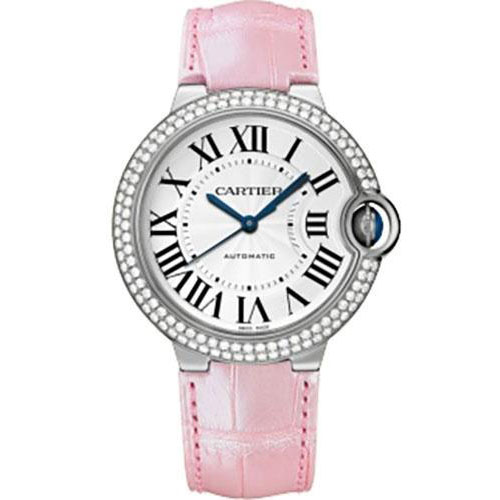 Cartier Ballon Bleu de Cartier Watch - Medium White Gold Case - Diamond Bezel - Alligator Strap - WE900651