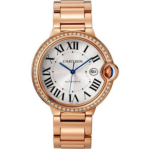 Cartier Ballon Bleu de Cartier Watch - 42 mm Pink Gold Case - Diamond Bezel - WJBB0038