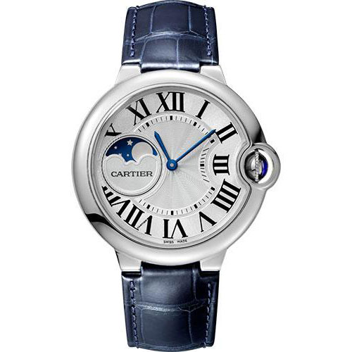 Cartier Ballon Bleu de Cartier Watch - 37 mm Steel Case - Blue Alligator Strap - WSBB0020