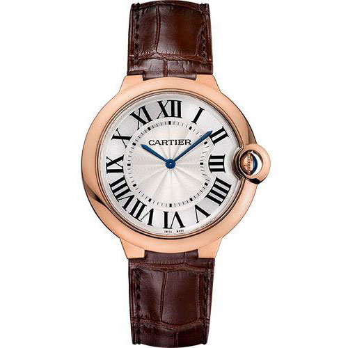 Cartier Ballon Bleu de Cartier Watch - 40 mm Pink Gold Case - Brown Alligator Strap - W6920083