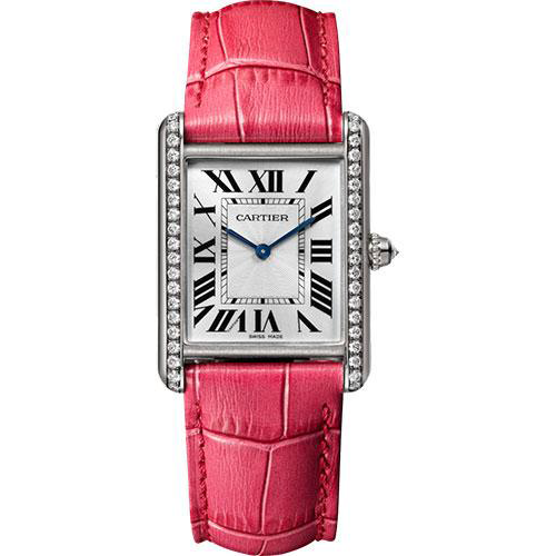 Cartier Tank Louis Cartier Watch - 33.7 mm White Gold Case - Pink Fuschia Alligator Strap - WJTA0015