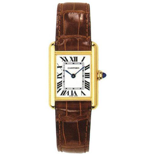 Cartier Tank Louis Cartier Watch - Small Yellow Gold Case - Alligator Strap - W1529856