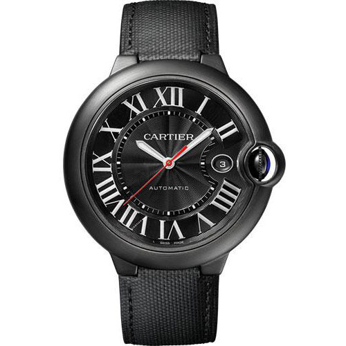 Cartier Ballon Bleu De Cartier Watch - 42.1 mm Steel And Adlc Case - Black Dial - Black Calfskin Strap - WSBB0015