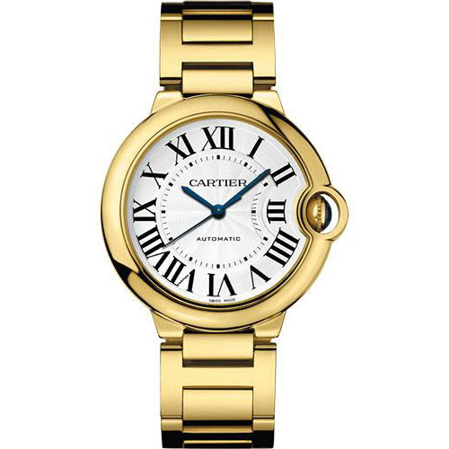 Cartier Ballon Bleu de Cartier Watch - 36 mm Yellow Gold Case - Silver Dial - Interchangeable Bracelet - WGBB0046