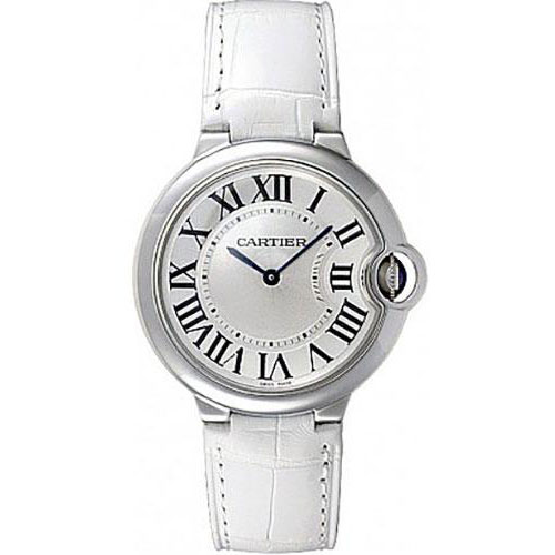 Cartier Ballon Bleu de Cartier Watch - 36.6 mm Steel Case - White Alligator Strap - W6920087