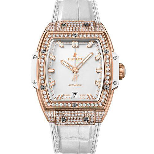 Hublot Spirit Of Big Bang King Gold White Pave Watch - 39 mm - White Dial-665.OE.2080.LR.1604