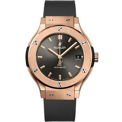 Hublot Classic Fusion Racing Grey King Gold Watch - 38 mm - Gray Dial - Gray Lined Rubber Strap-565.OX.7081.RX