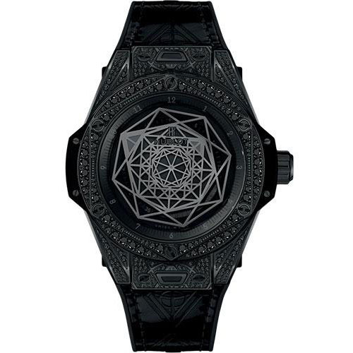 Hublot Big Bang Sang Bleu All Black Pave Watch-465.CS.1114.VR.1700.MXM18