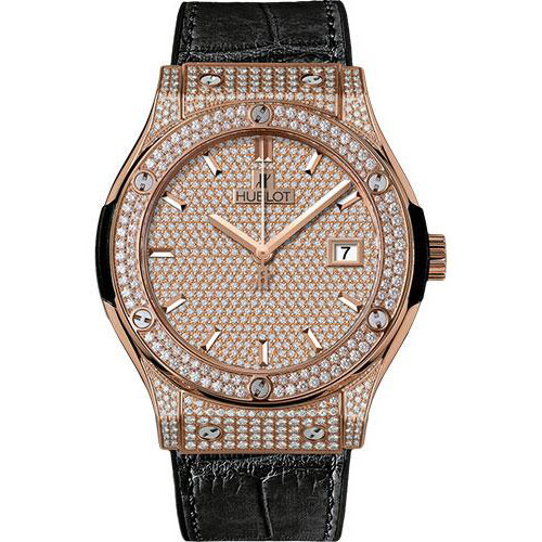 Hublot Classic Fusion King Gold Full Pave Watch-511.OX.9010.LR.1704