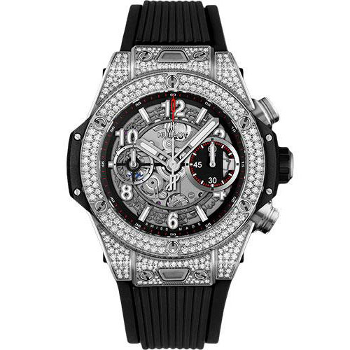 Hublot Big Bang Unico Titanium Pave 42mm Watch - 42 mm - Black Skeleton Dial-441.NX.1170.RX.1704