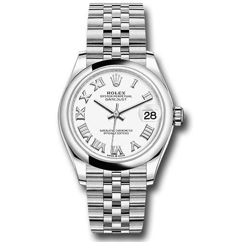 Rolex Steel and White Gold Datejust 31 Watch - Domed Bezel - White Roman Dial - Jubilee Bracelet - 2020 Release - 278240 wrj
