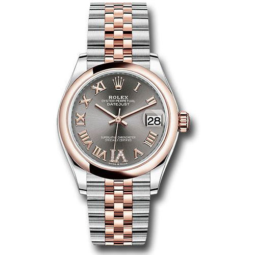 Rolex Steel and Everose Gold Datejust 31 Watch - Domed Bezel - Mother-Of-Pearl Diamond Dial - Jubilee Bracelet - 278241 dkrhdr6j