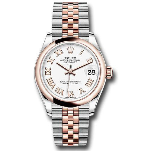 Rolex Steel and Everose Gold Datejust 31 Watch - Domed Bezel - Rose Index Dial - Jubilee Bracelet - 278241 wrj