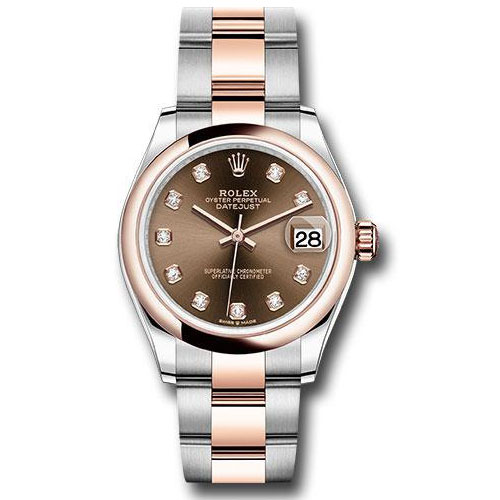 Rolex Steel and Everose Gold Datejust 31 Watch - Domed Bezel - White Roman Dial - Oyster Bracelet - 278241 chodo