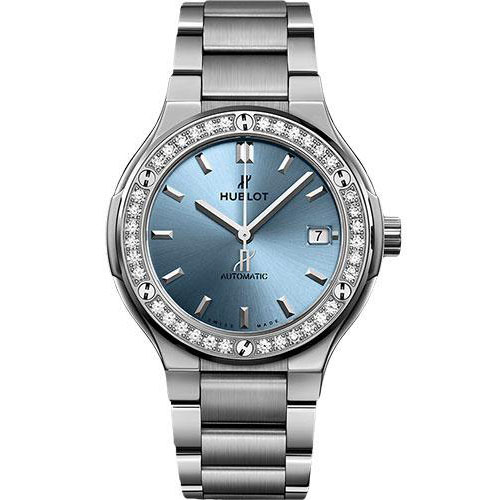 Hublot Classic Fusion Titanium Light Blue Watch-568.NX.891L.NX.1204