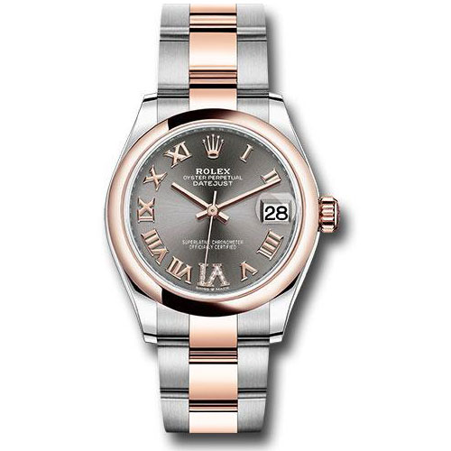 Rolex Steel and Everose Gold Datejust 31 Watch - Domed Bezel - Mother-Of-Pearl Diamond Dial - Oyster Bracelet - 278241 dkrhdr6o