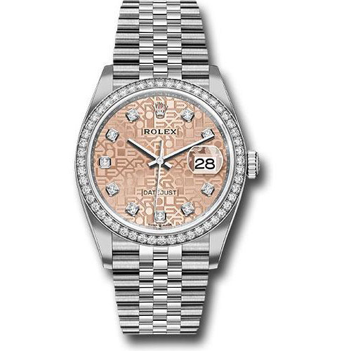Rolex Steel Datejust 36 Watch - Diamond Bezel - Pink Jubilee Diamond Dial - Jubilee Bracelet - 2019 Release - 126284RBR pjdj